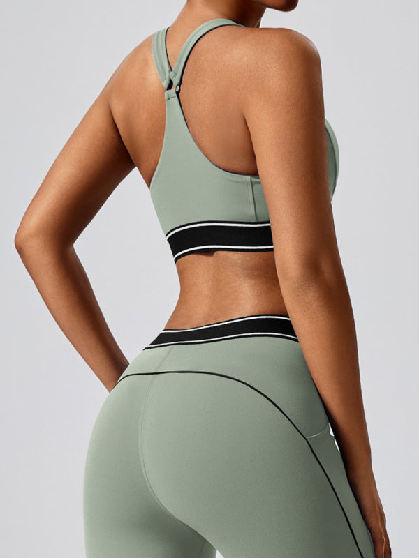 Sporty Pants - Women's Navy High-Elasticity Workout Leggings