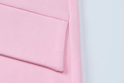 Strapless Dresses- Tailored Pink Strapless Mini Dress- - Chuzko Women Clothing