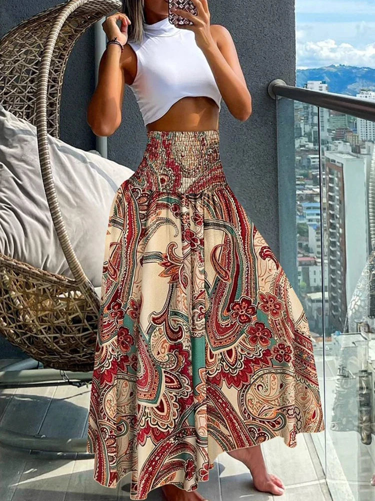 Summer Skirts- Floral Skirt Perfect for Beach Adventures- - Pekosa Women Fashion