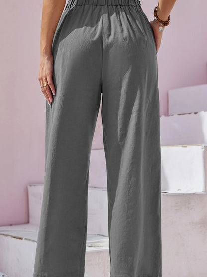 Summer Pants - Women's Casual Cotton Lounge Pants with Elastic Waistband