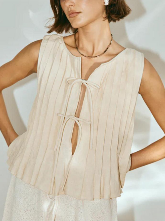 Tie-Up Summer Flared Vest