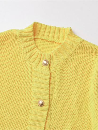 Sweater Cardigans- Fall Layering Piece Yellow Cardigan Sweater for Women- - Pekosa Women Fashion
