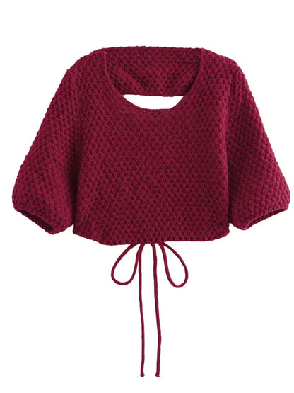 Sweaters - Backless Bolero Crop Knit Sweater