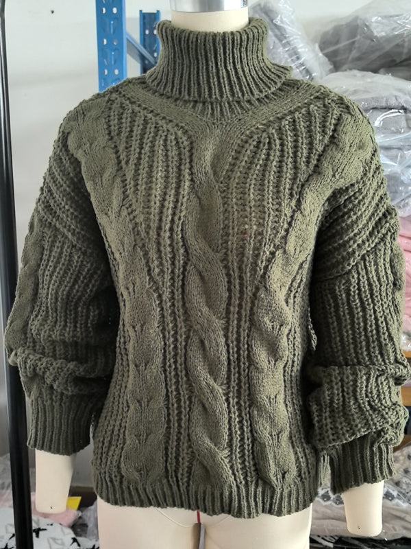Sweaters - Casual Knitwear Mohair Turtleneck Sweater for Women