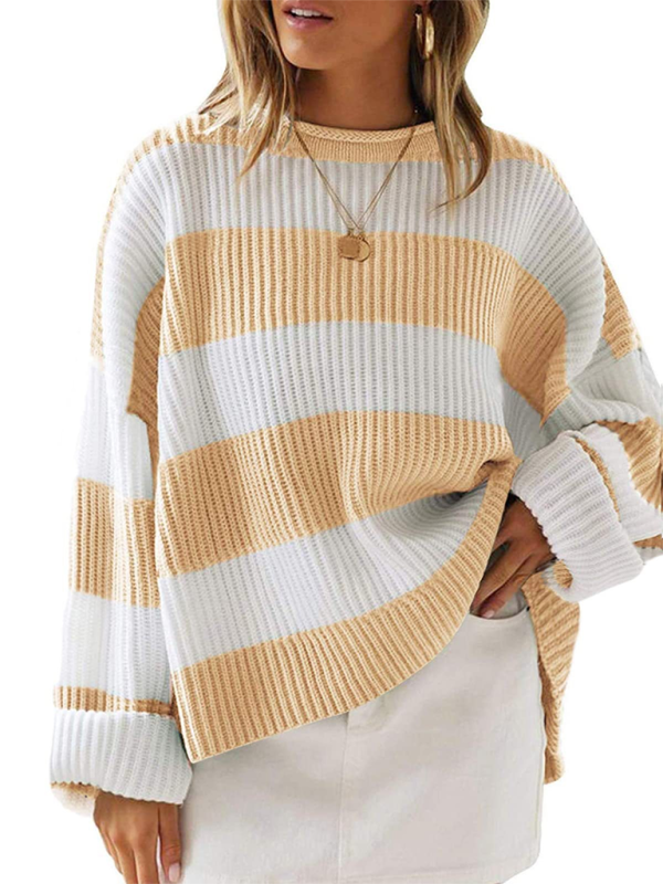 Sweaters - Red & White Striped Sweater Oversized Jumper