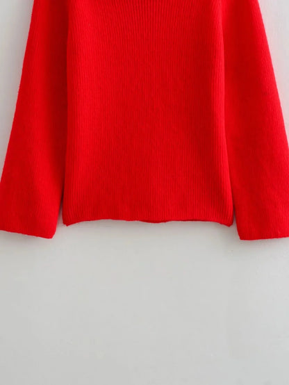 Sweaters- Women's Off-Shoulder Knit Sweater for Fall Days- - Pekosa Women Fashion
