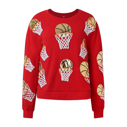 Sweatshirts - Festive Sports-Themed Sweatshirt for Women