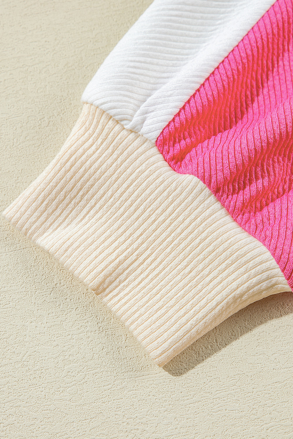 Sweatshirts & Hoodies - Colorblock Oversized Sweatshirt Ribbed Top