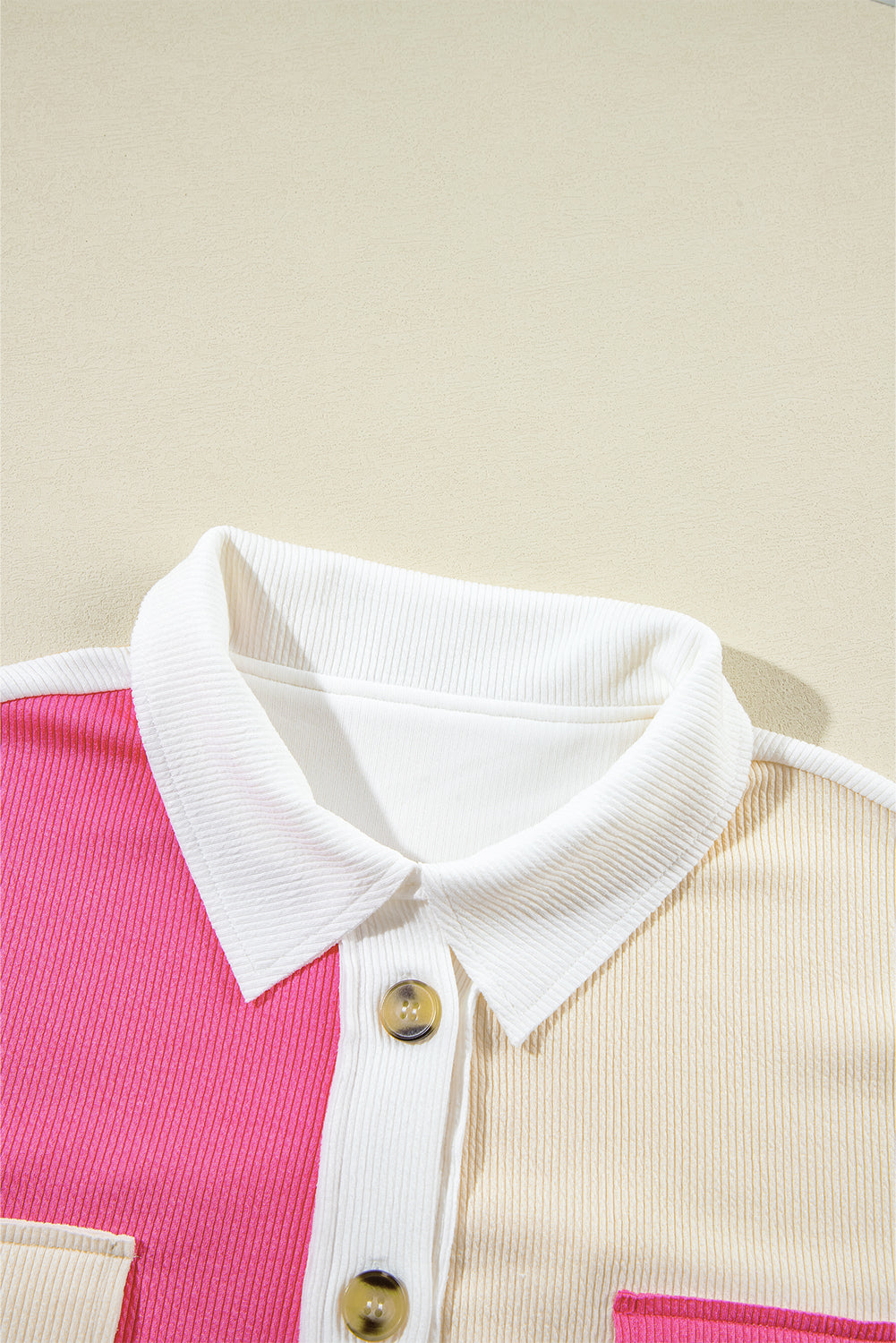 Sweatshirts & Hoodies - Colorblock Oversized Sweatshirt Ribbed Top