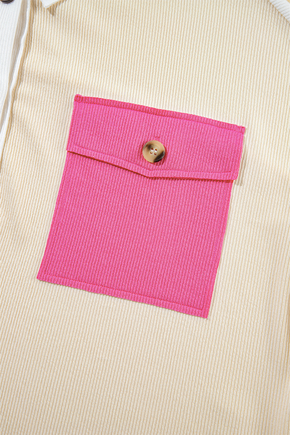 Sweatshirts & Hoodies - Colorblock Oversized Sweatshirt Ribbed Top