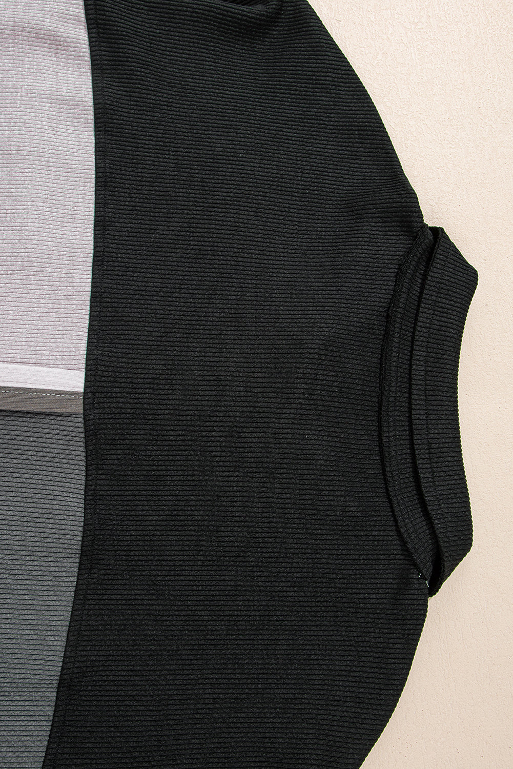 Sweatshirts & Hoodies - Colorblock Oversized Sweatshirt Ribbed Top