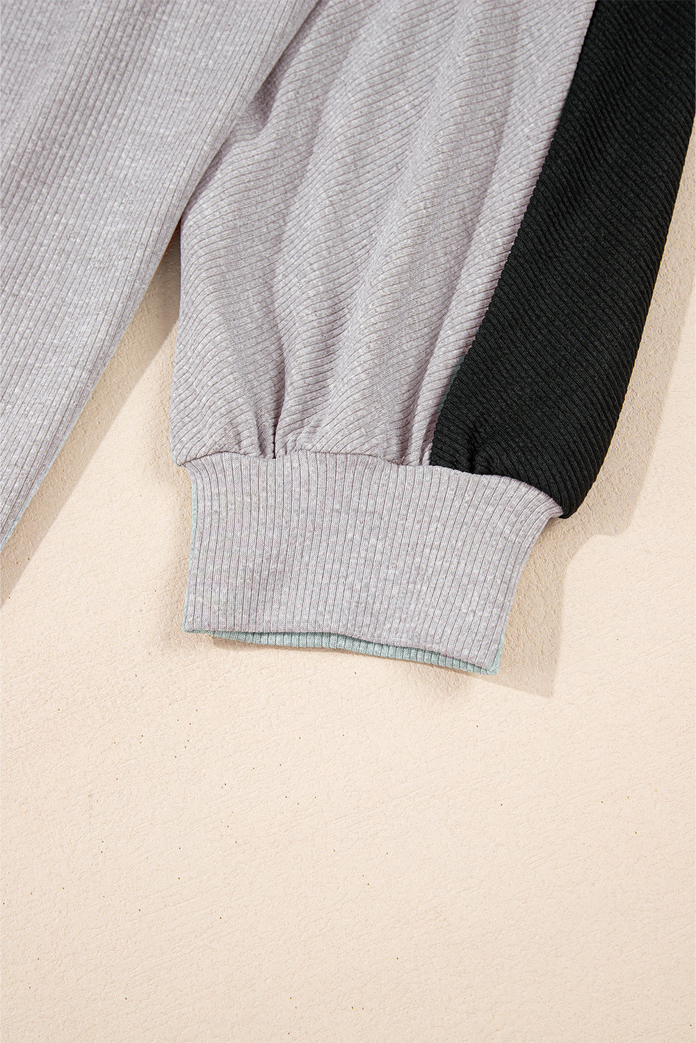 Sweatshirts & Hoodies - Colorblock Oversized Sweatshirt Ribbed Top