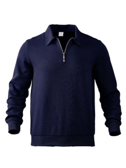 Sweatshirts - Men's Textured Chevron Zip-Up Pullover