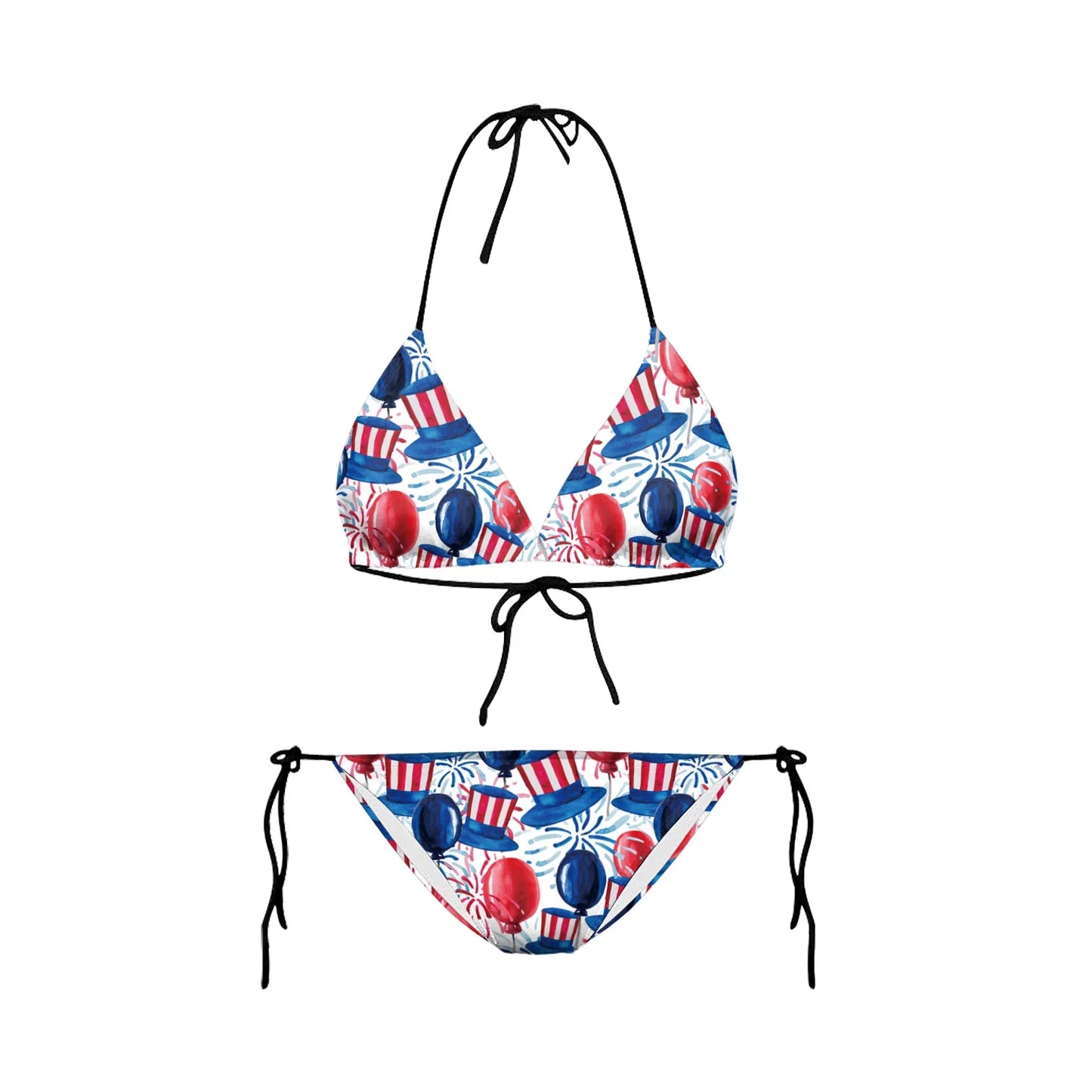 Swimwear- Women Patriotic 2 Piece String Swimwear for Every U.S. Holiday & July 4th- Y03149- Chuzko Women Clothing