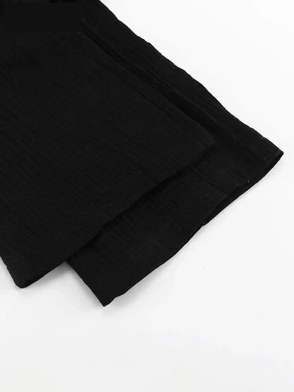 Vacation Outfit Set- Comfy Loungewear Set Textured Cotton Tank Top & Loose Pants- - Pekosa Women Fashion