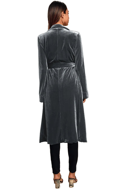 Velvet Coats- Luxe Velvet Velour Coat for Exclusive Events- - Pekosa Women Clothing