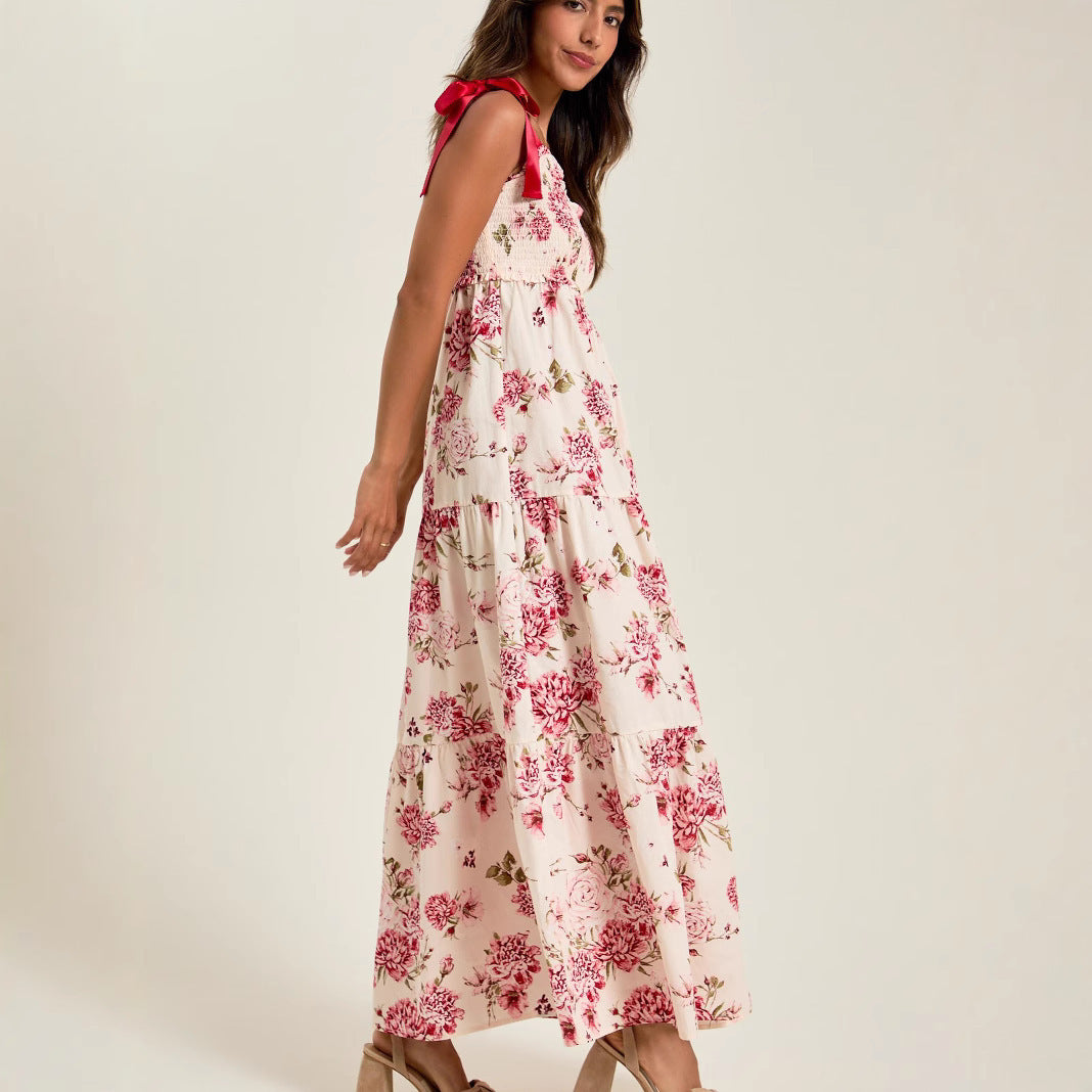 A-Line Dresses - French Stringy Selvedge Lace-up Cake Dress
