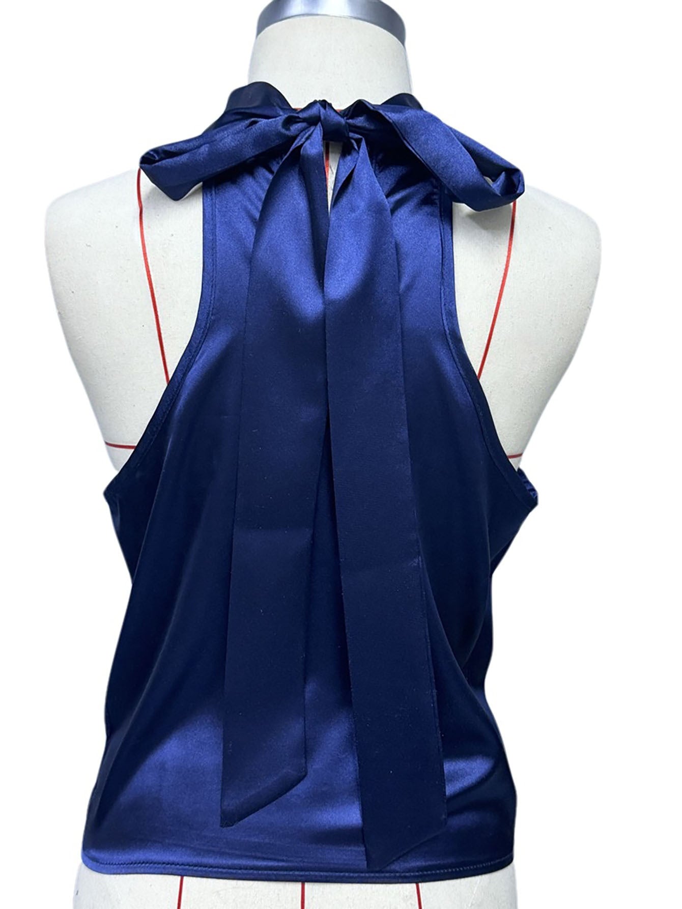 Tops - Solid Color Swing Collar Sleeveless Vest