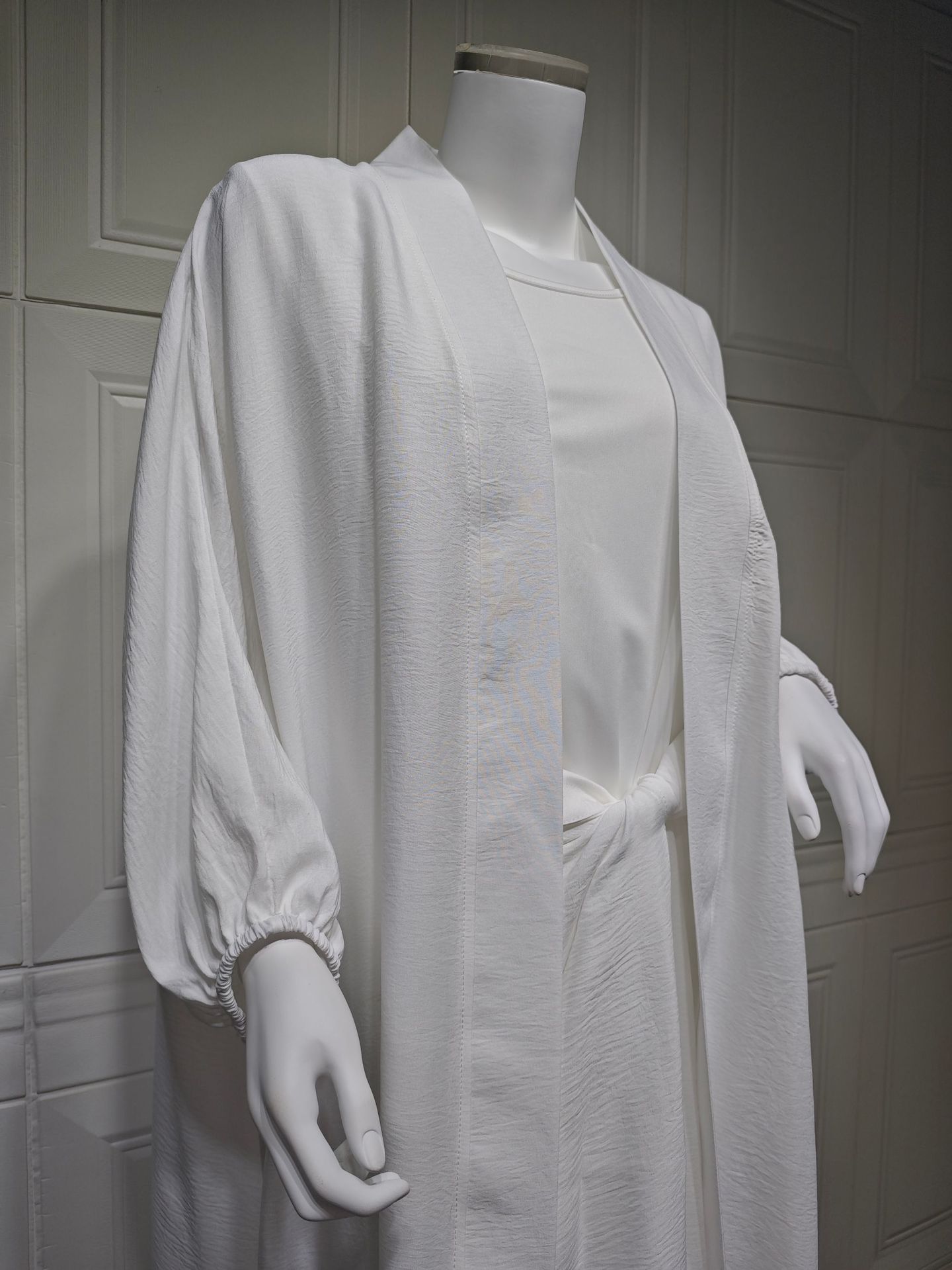 Nipped Waist Skirt Robe Two-piece Set