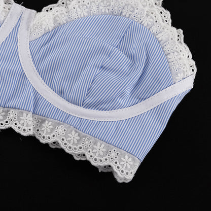 Skirt Set - Lace Splicing Sling Vest High Waist Big Swing Skirt Two-piece Set
