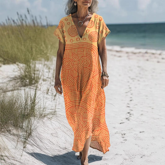 Tunic Dresses - European And American Printed Loose Casual Long Women's Skirt