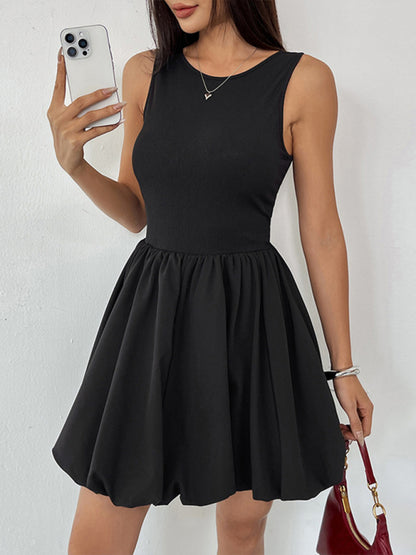 Casual Dresses - New Sleeveless Floral Miniskirt Vest Dress