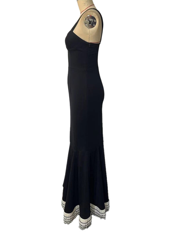 Elegant Dresses - Sexy hot girl style dress with bow slings, slim fit and hip-hugging skirt