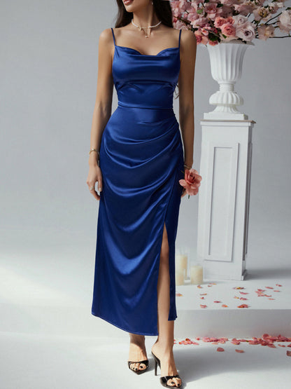 Elegant Dresses - Sexy solid color suspender dress evening gown