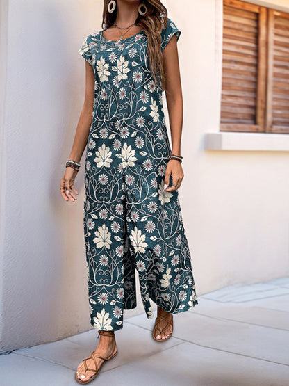 Jumpsuits - Printed wide-leg jumpsuit