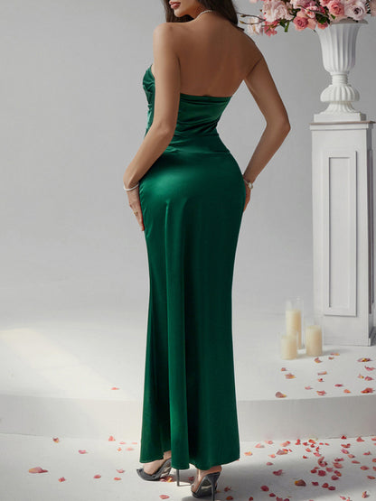 Elegant Dresses - Solid color strapless evening dress
