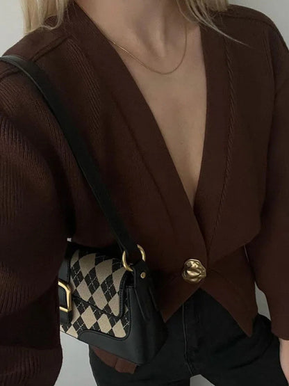 Cardigans - V-neck button-down cardigan