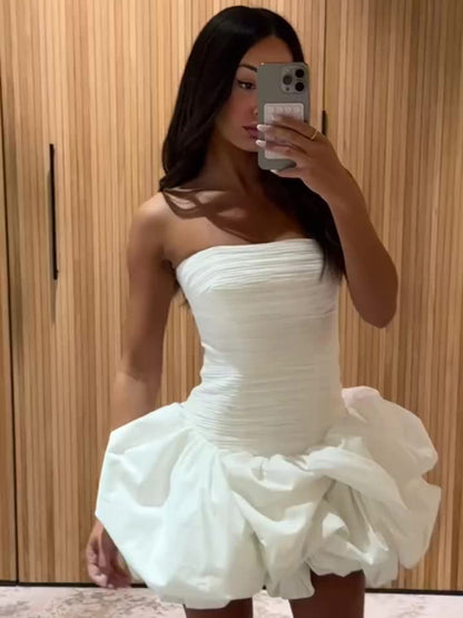 Tube Dresses - New style tube top high waist pleated design tutu dress