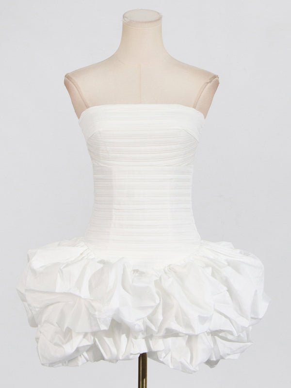 Tube Dresses - New style tube top high waist pleated design tutu dress