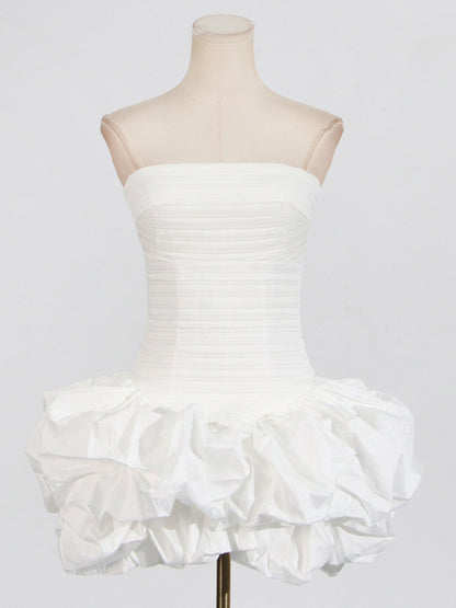 Tube Dresses - New style tube top high waist pleated design tutu dress