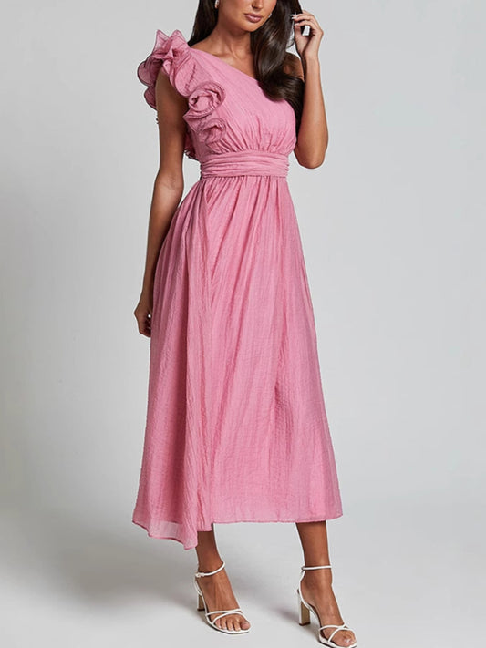 Elegant Dresses - New Fashion Sexy Solid Color Off-shoulder Backless Dress