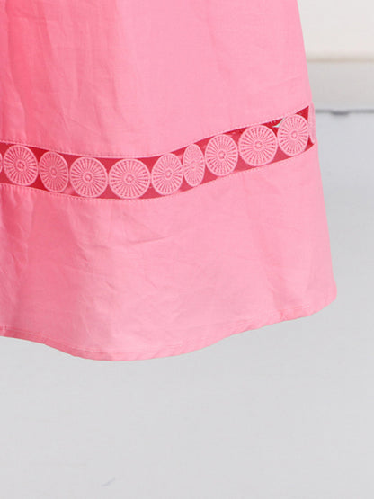 Shirt Dresses - V-neck hollow lace-up slim lapel shirt dress