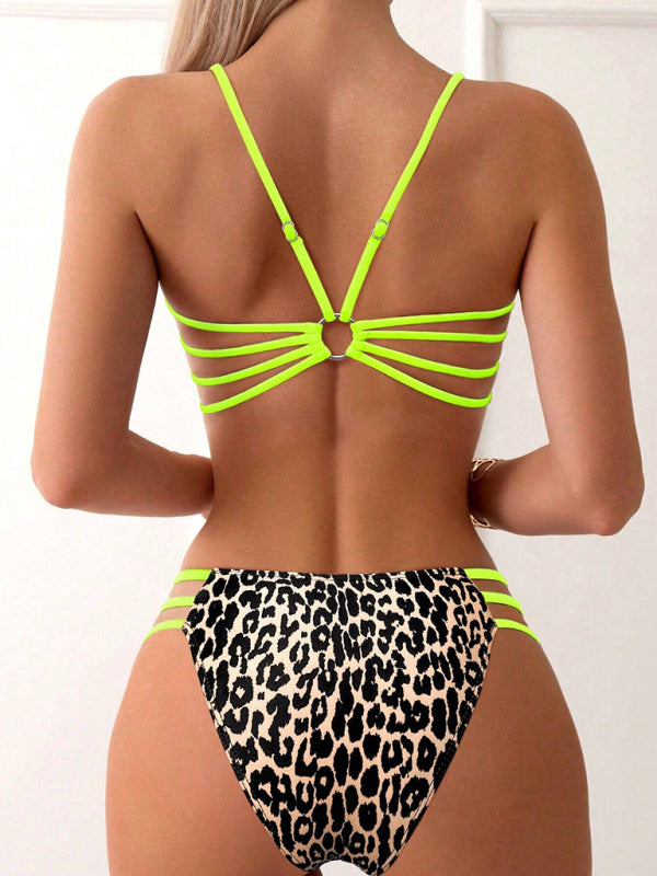 Swimwear - Leopard print two piece sexy swimsuit