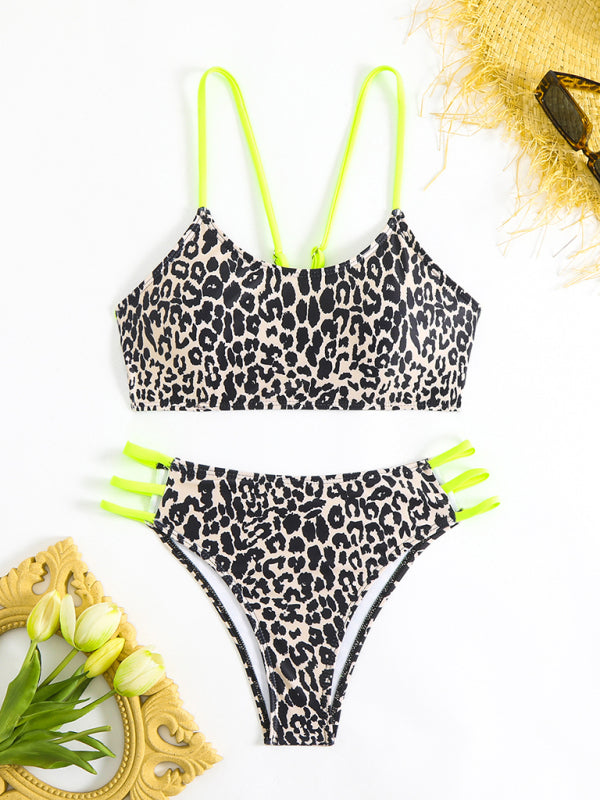 Swimwear - Leopard print two piece sexy swimsuit