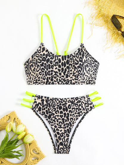 Swimwear - Leopard print two piece sexy swimsuit