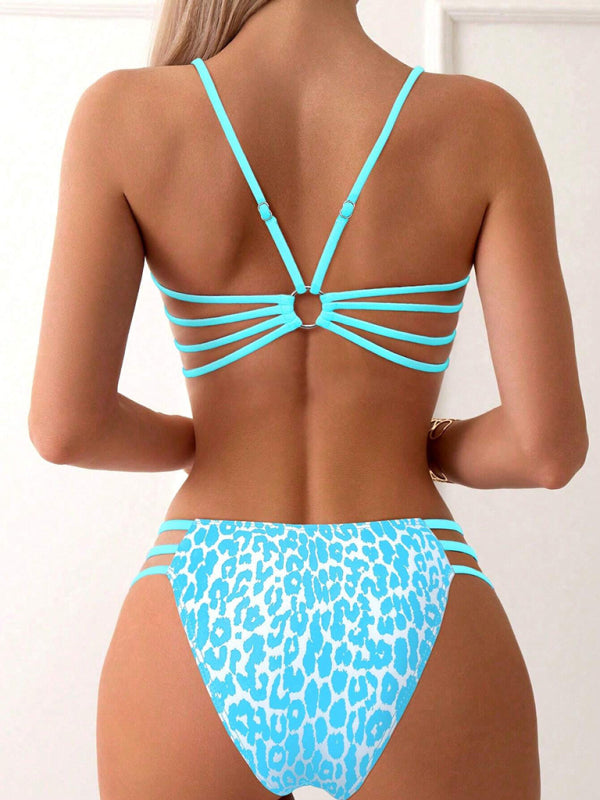 Swimwear - Leopard print two piece sexy swimsuit