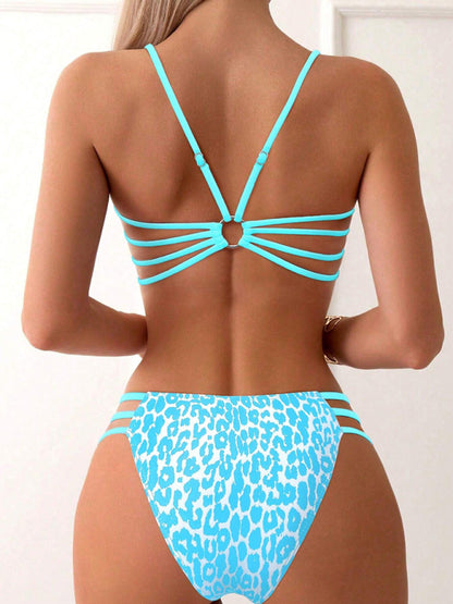 Swimwear - Leopard print two piece sexy swimsuit