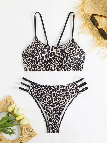 Swimwear - Leopard print two piece sexy swimsuit