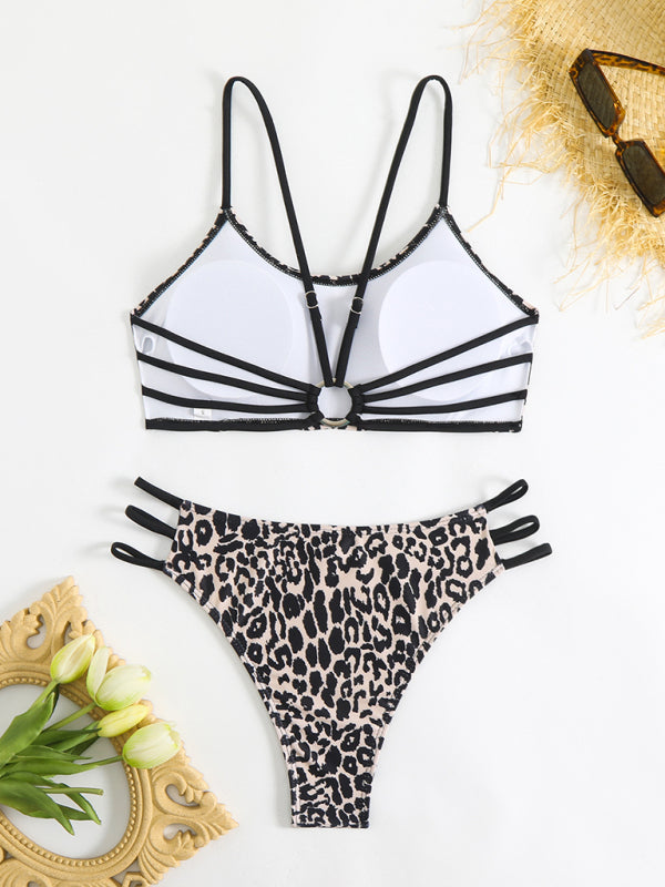 Swimwear - Leopard print two piece sexy swimsuit