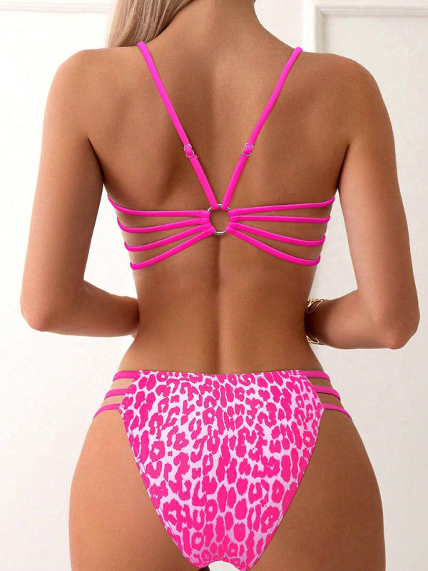 Swimwear - Leopard print two piece sexy swimsuit