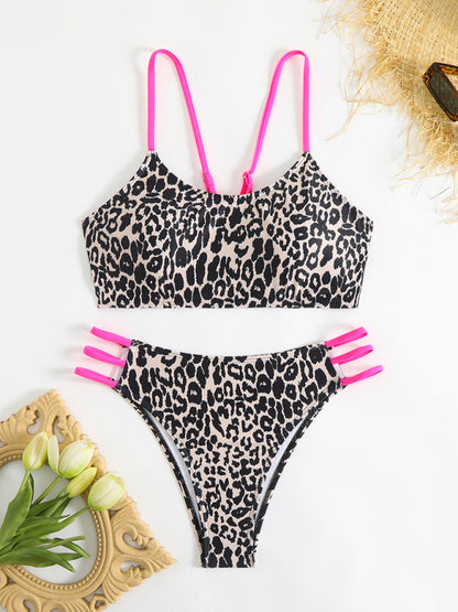 Swimwear - Leopard print two piece sexy swimsuit