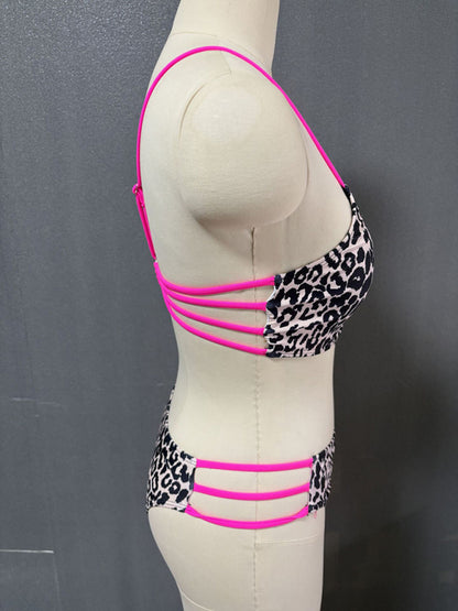 Swimwear - Leopard print two piece sexy swimsuit