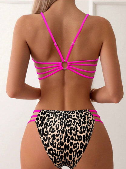 Swimwear - Leopard print two piece sexy swimsuit