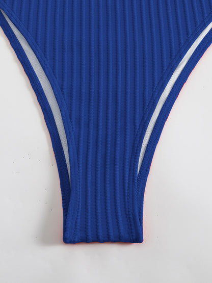 swimwear - Simple solid color one-piece swimsuit