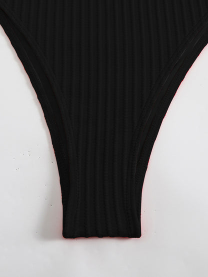 swimwear - Simple solid color one-piece swimsuit