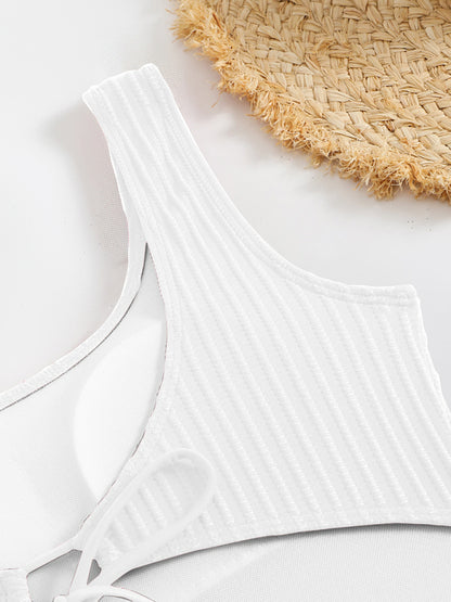 swimwear - Simple solid color one-piece swimsuit